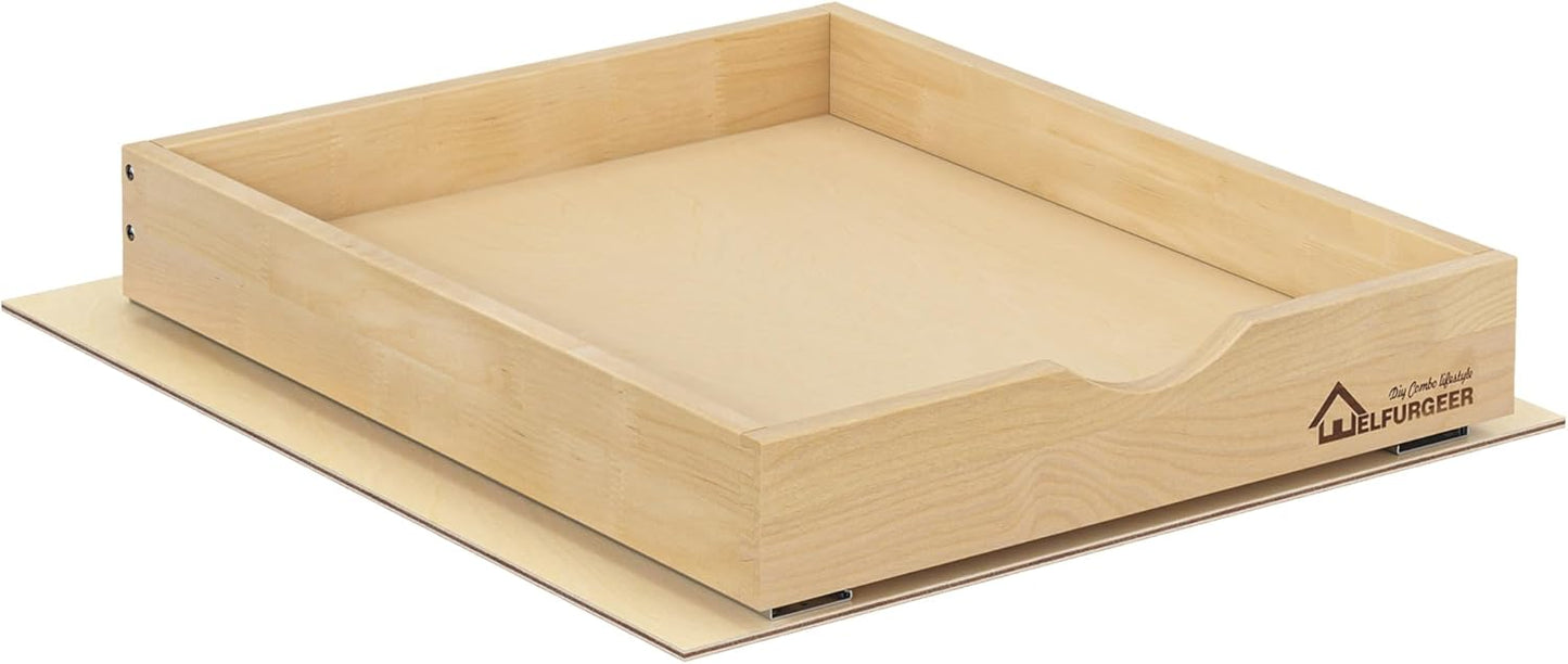 WelFurGeer Soft Close Pull Out Drawers for Cabinets, 17 in W