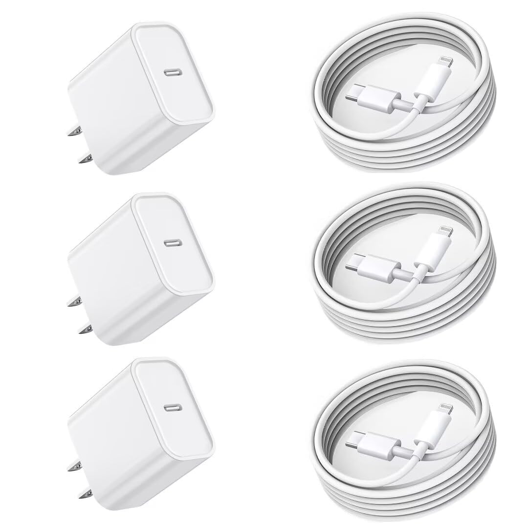 iPhone Fast Charger 3 Pack with 6FT USB C to Lightning Cable