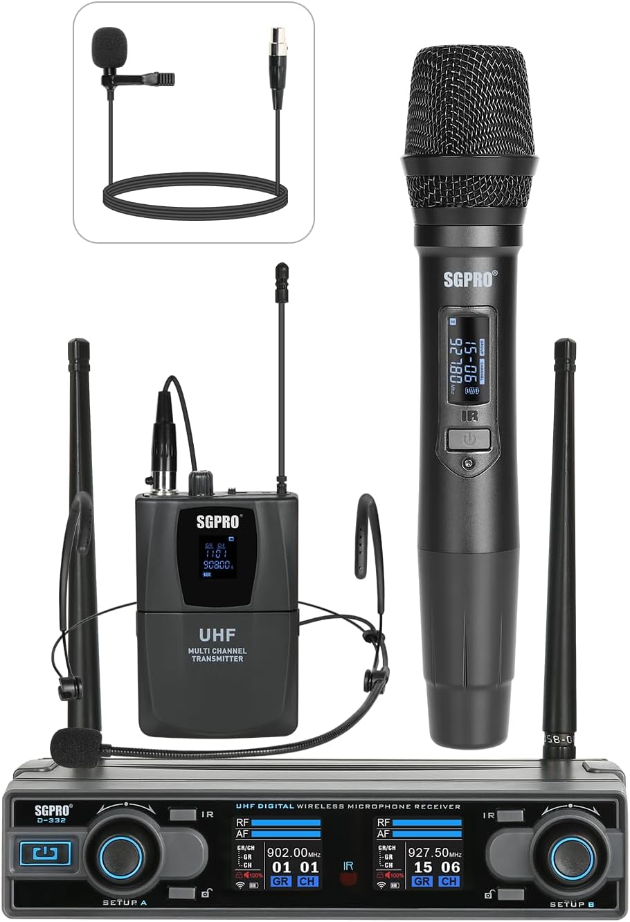 Dual Channel Wireless Microphone System for Live Performance