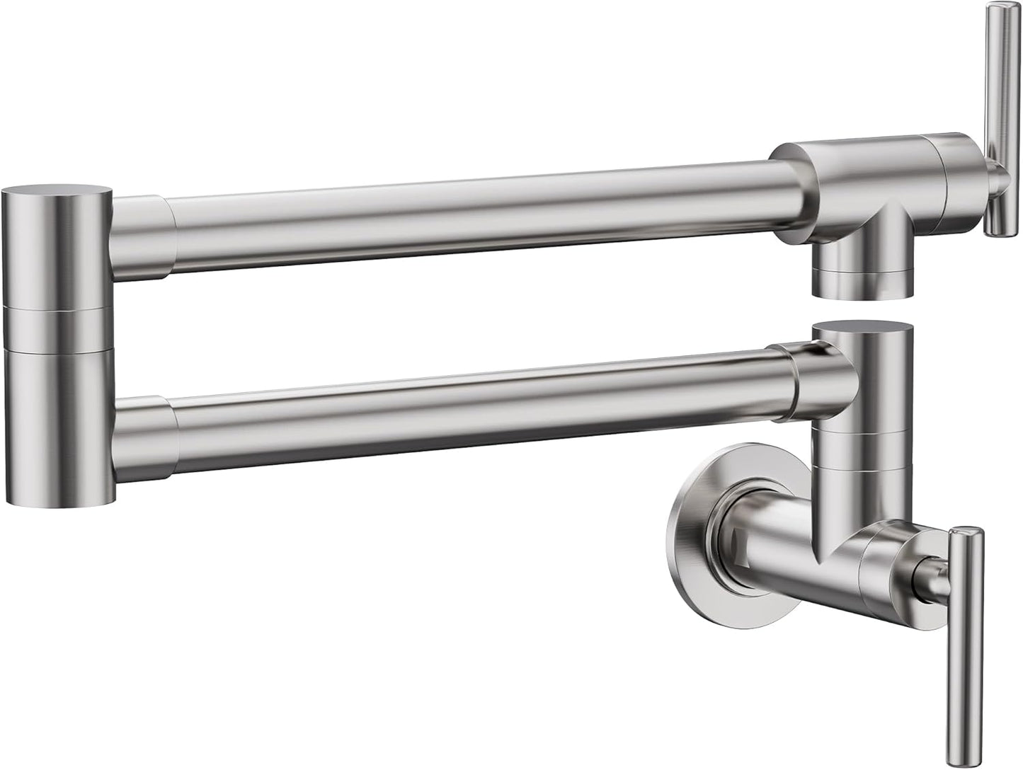 Pot Filler Faucet Brushed Nickel Wall Mount for Kitchen Use