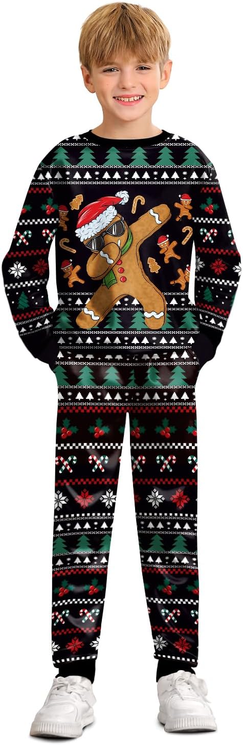 BesserBay Boys Funny Ugly Christmas 2 Piece Set for Kids