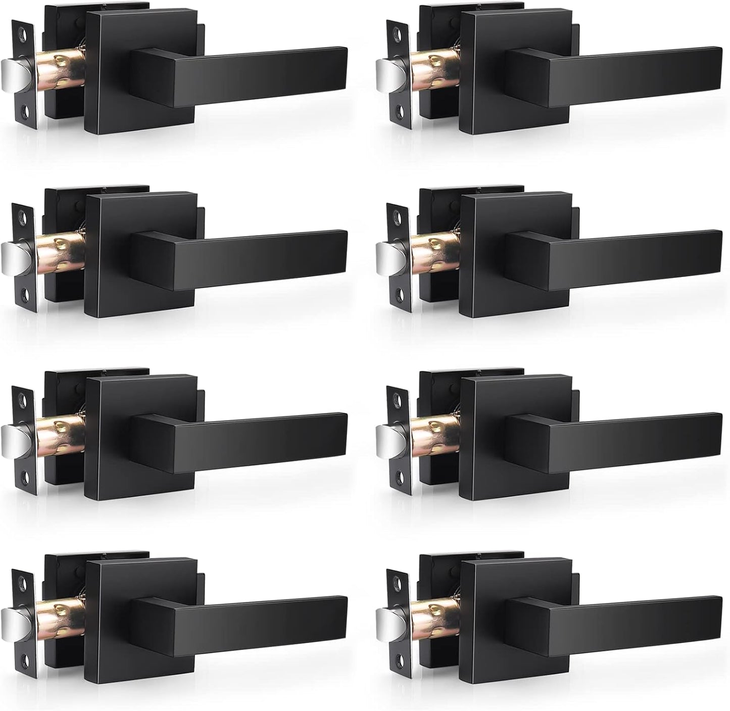 Probrico Matte Black Passage Levers for Hall and Closet Doors