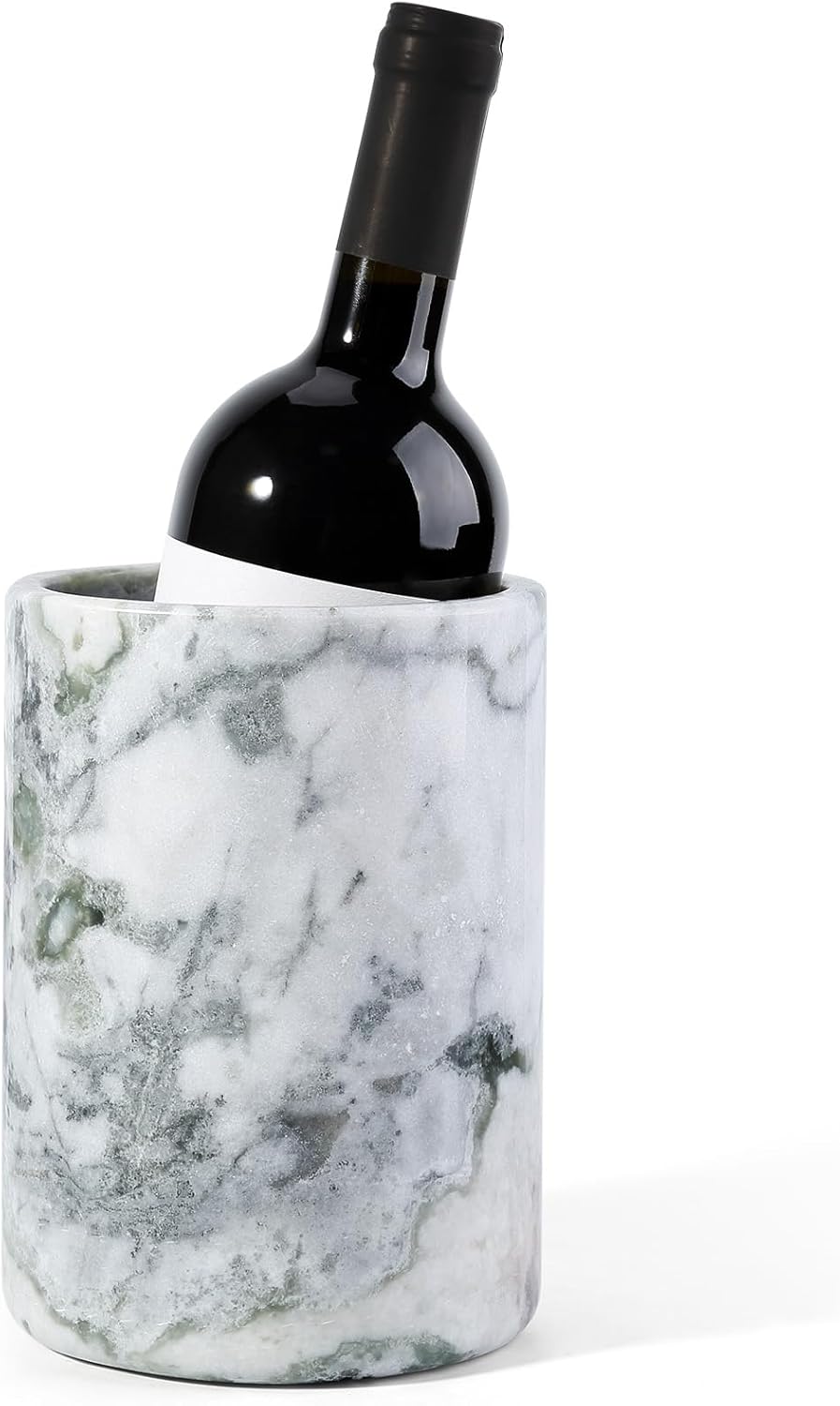Marble Wine Bottle Chiller Bucket - Elegant Cooler for Parties