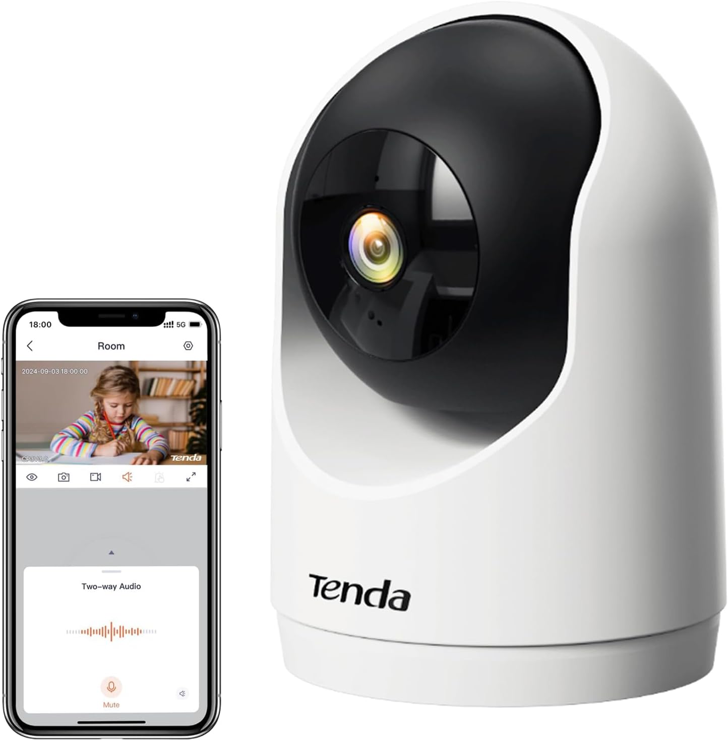 Tenda 2K Pet Cam: 360 Coverage, 2-Way Audio, Night Vision