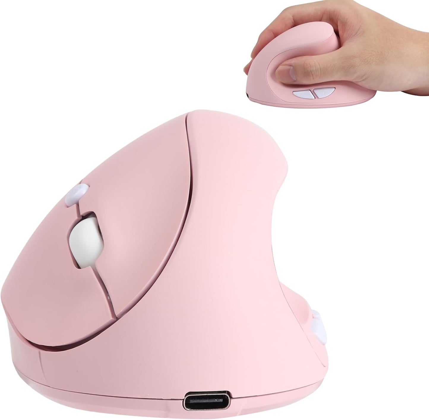 Rechargeable Pink Ergonomic Mouse - SHARE SUNSHINE