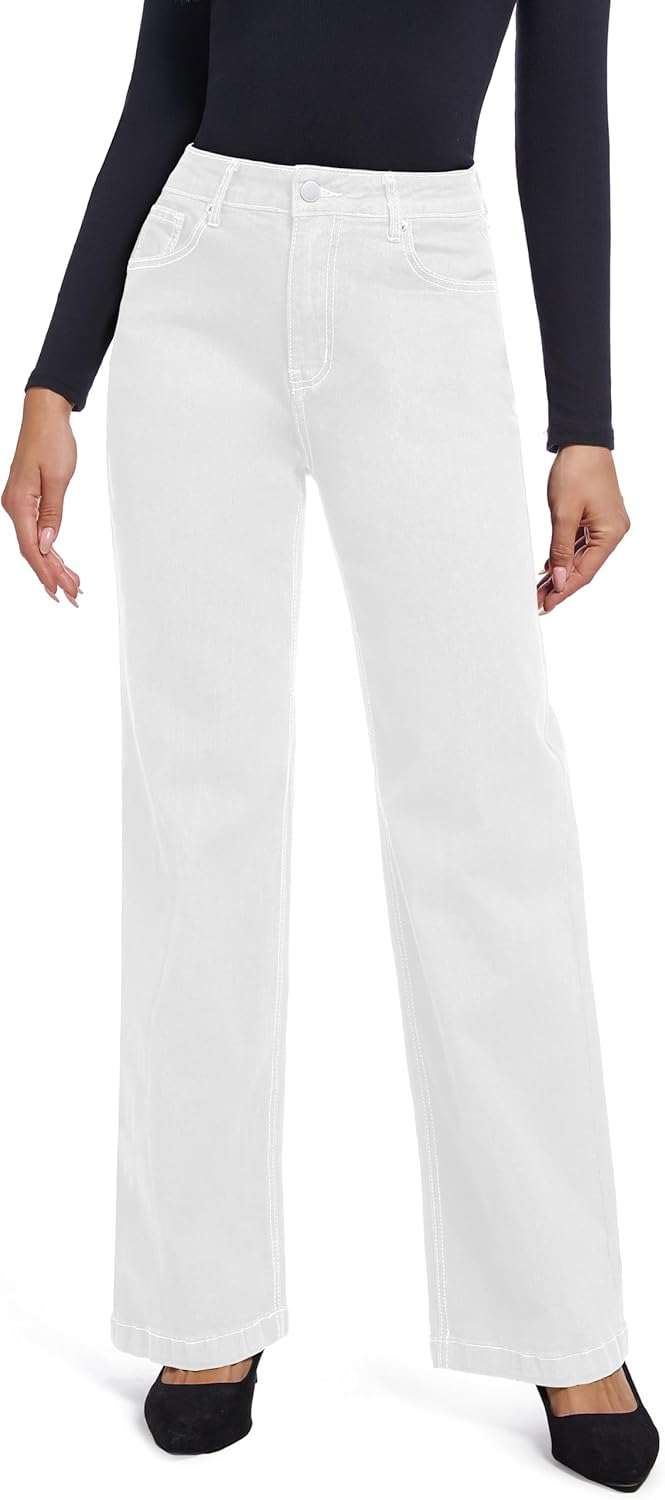 Women's High Waisted Stretch Black Pull On Jeans for Casual Wear