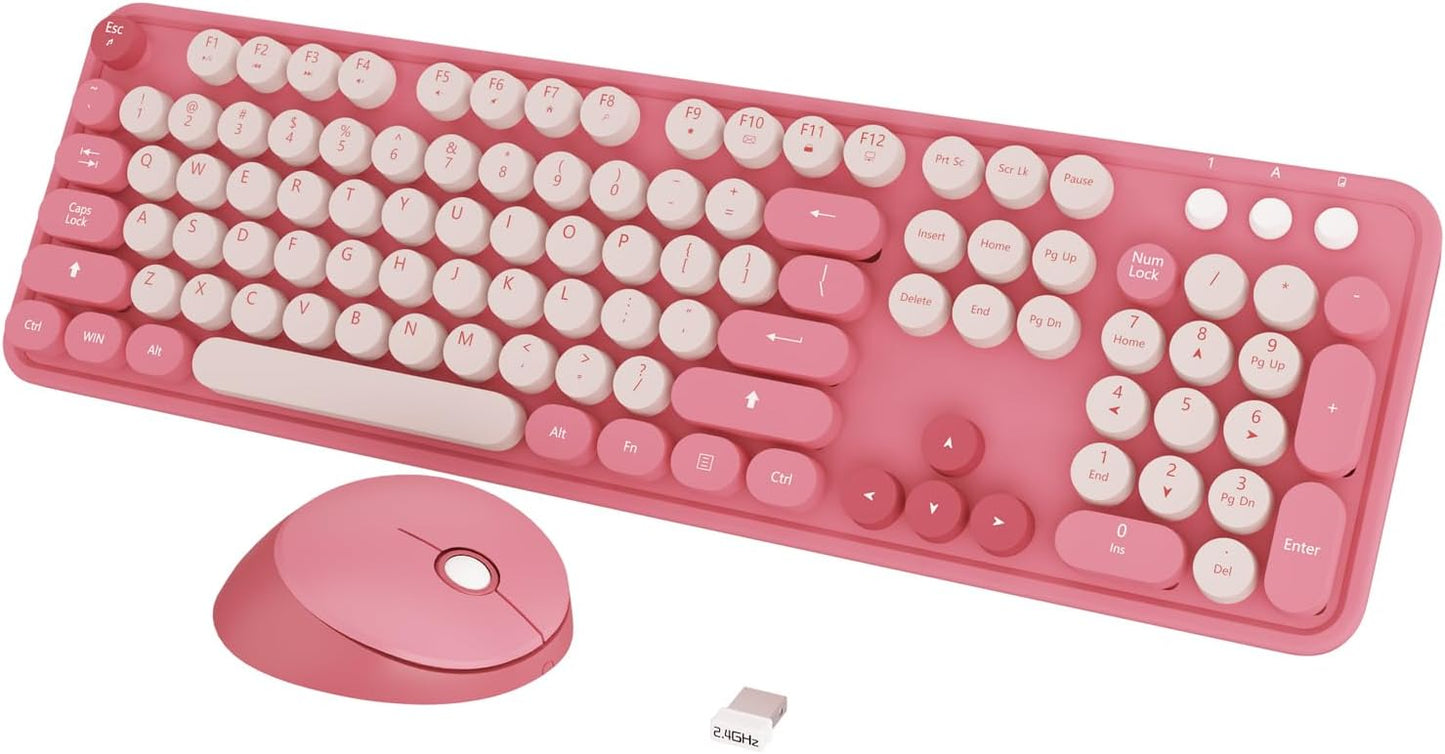 Kootop Wireless Keyboard: Cute Colorful Retro Design