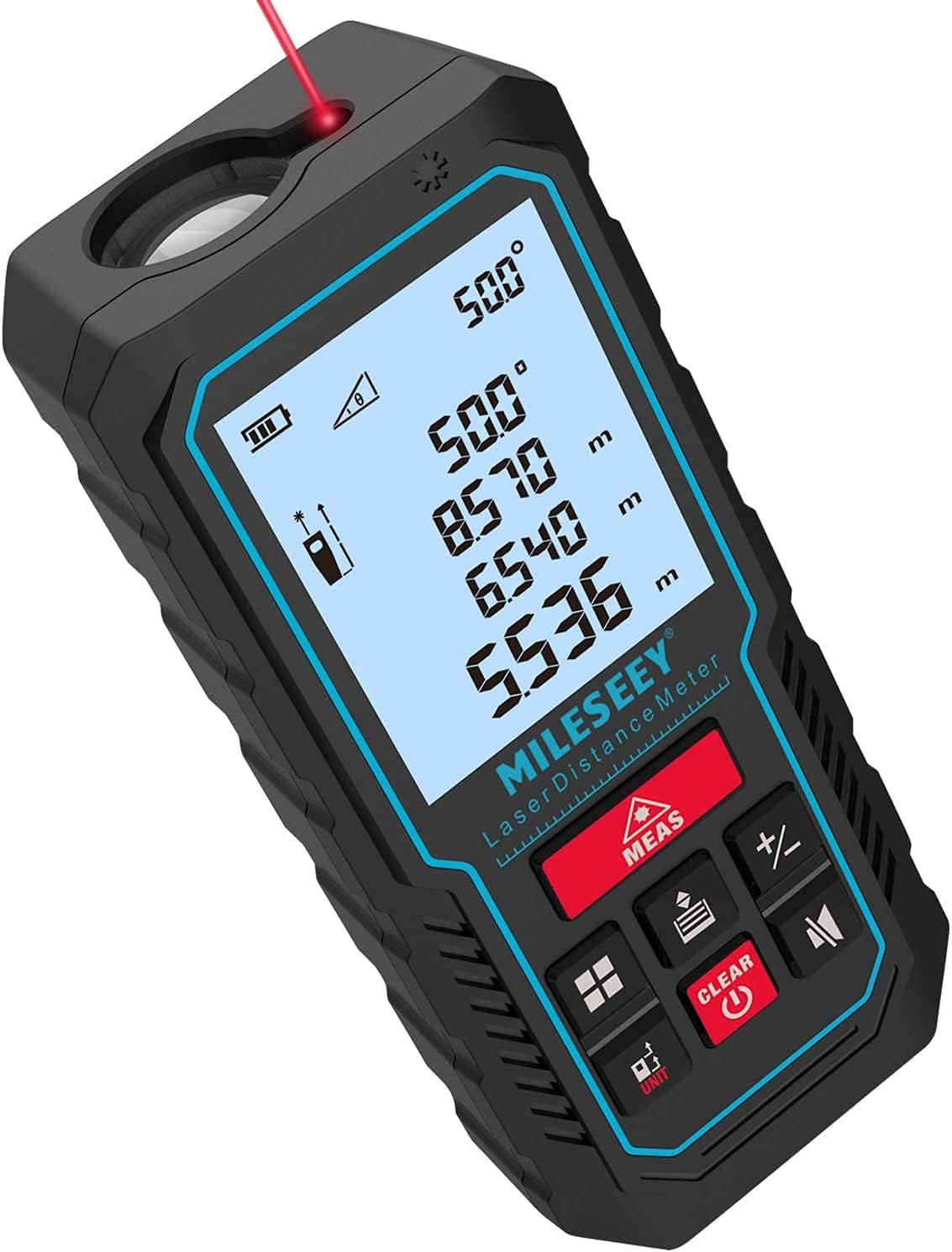 Laser Measure Device with Electronic Angle Sensor for Precision