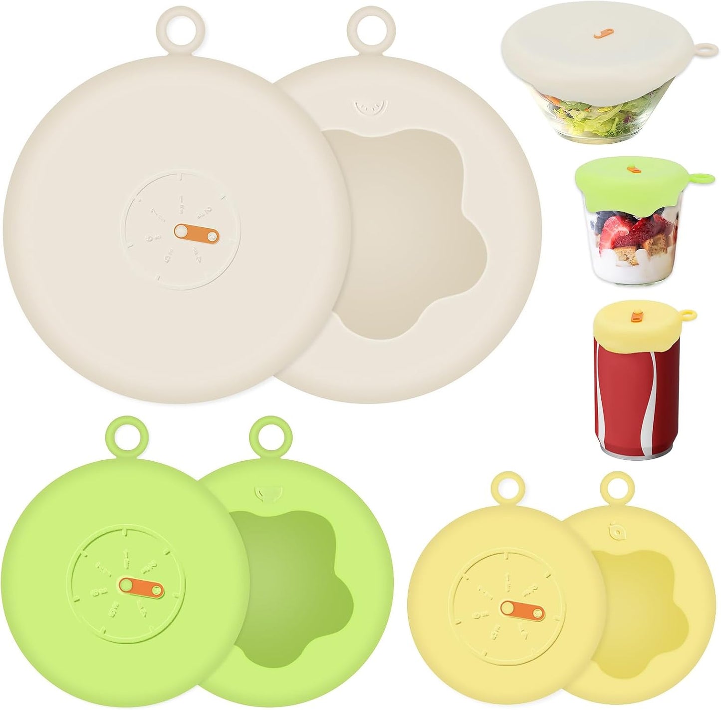 6-pc Silicone Stretch Lids Set: Microwave-Safe & Leak-Proof