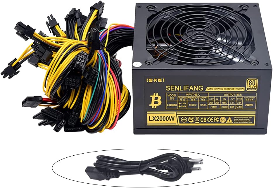 Asic Bitcoin Power Supply 2000W for Mining Machines and GPUs