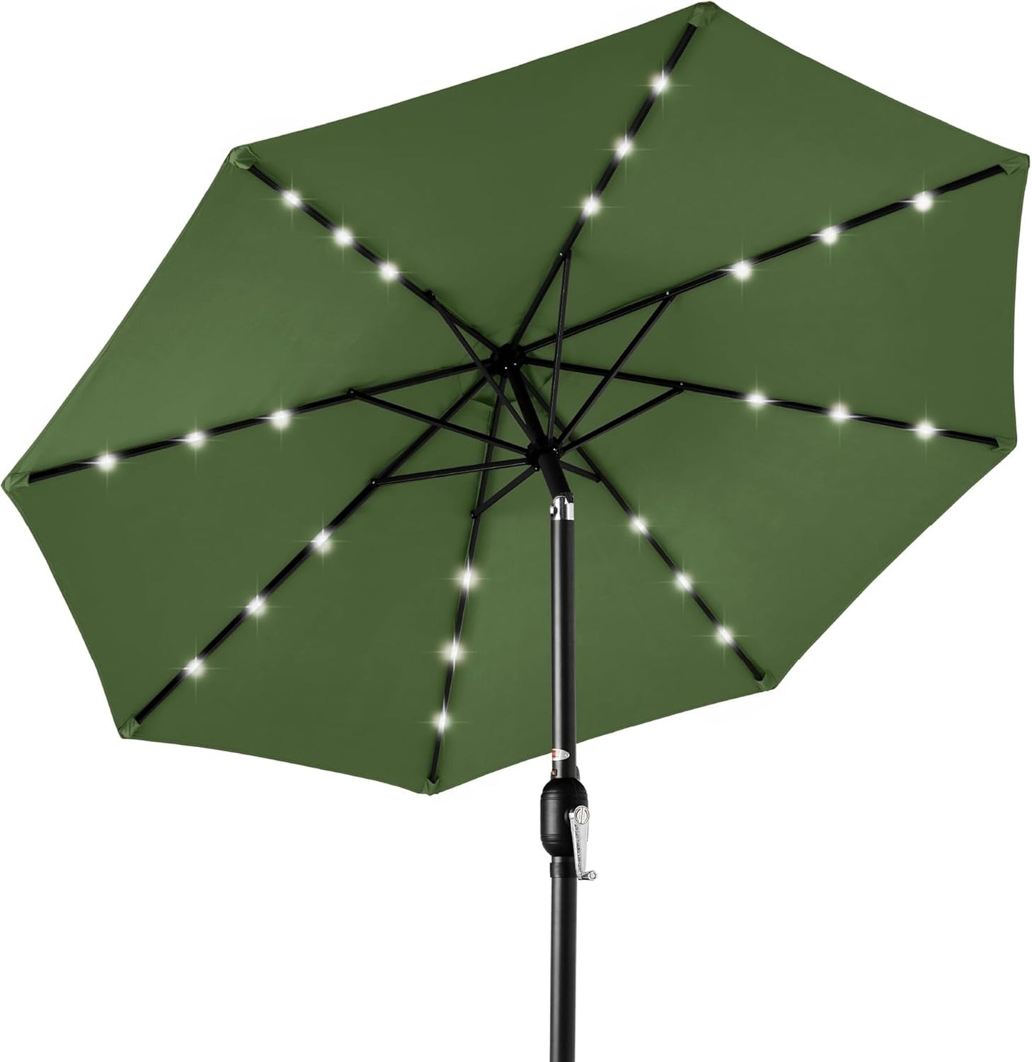 10ft Solar LED Lighted Patio Umbrella with Tilt Adjustment