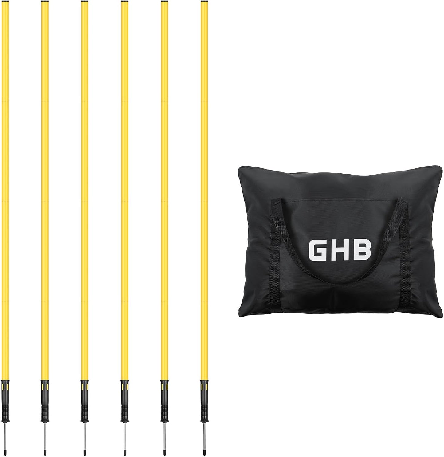 GHB Agility Poles 6 Pack for Soccer Training and Performance