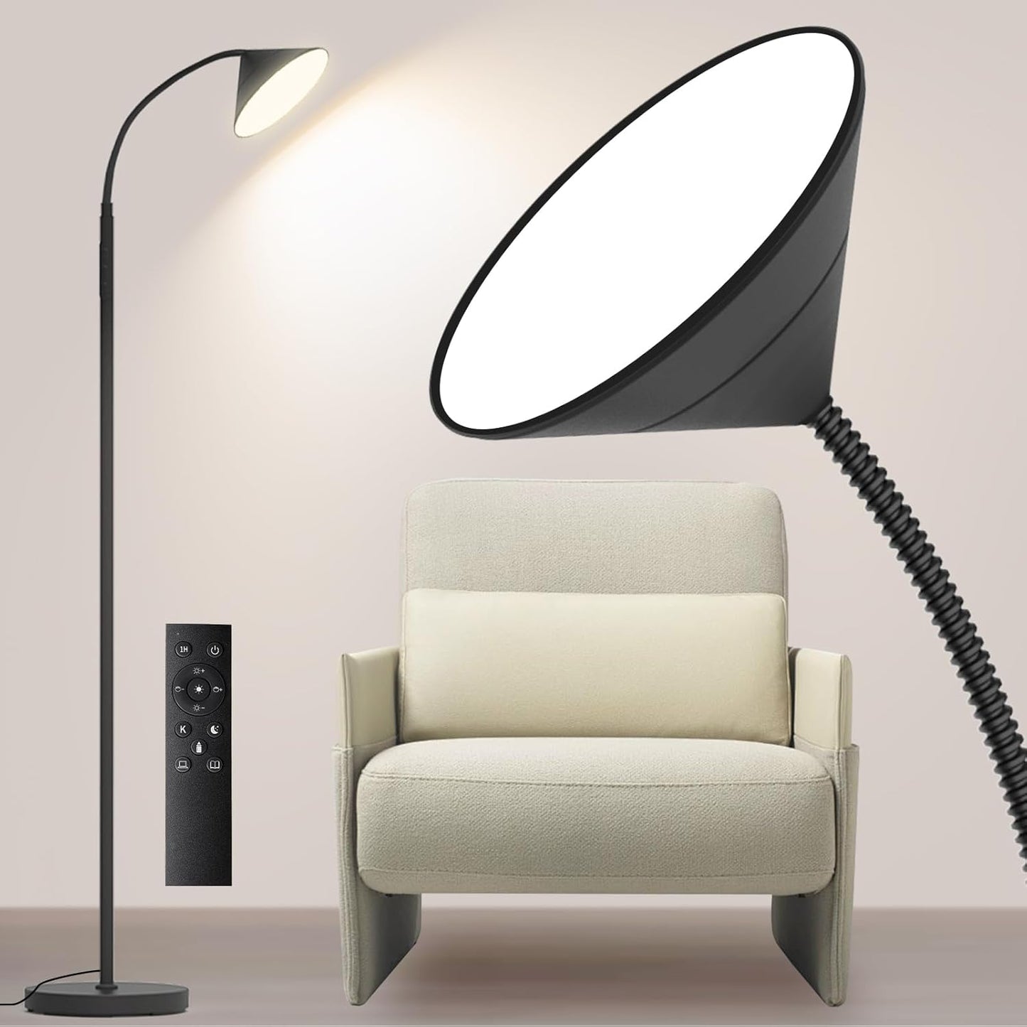 76in LED Floor Lamp by mukuxin - Super Bright & Dimmable