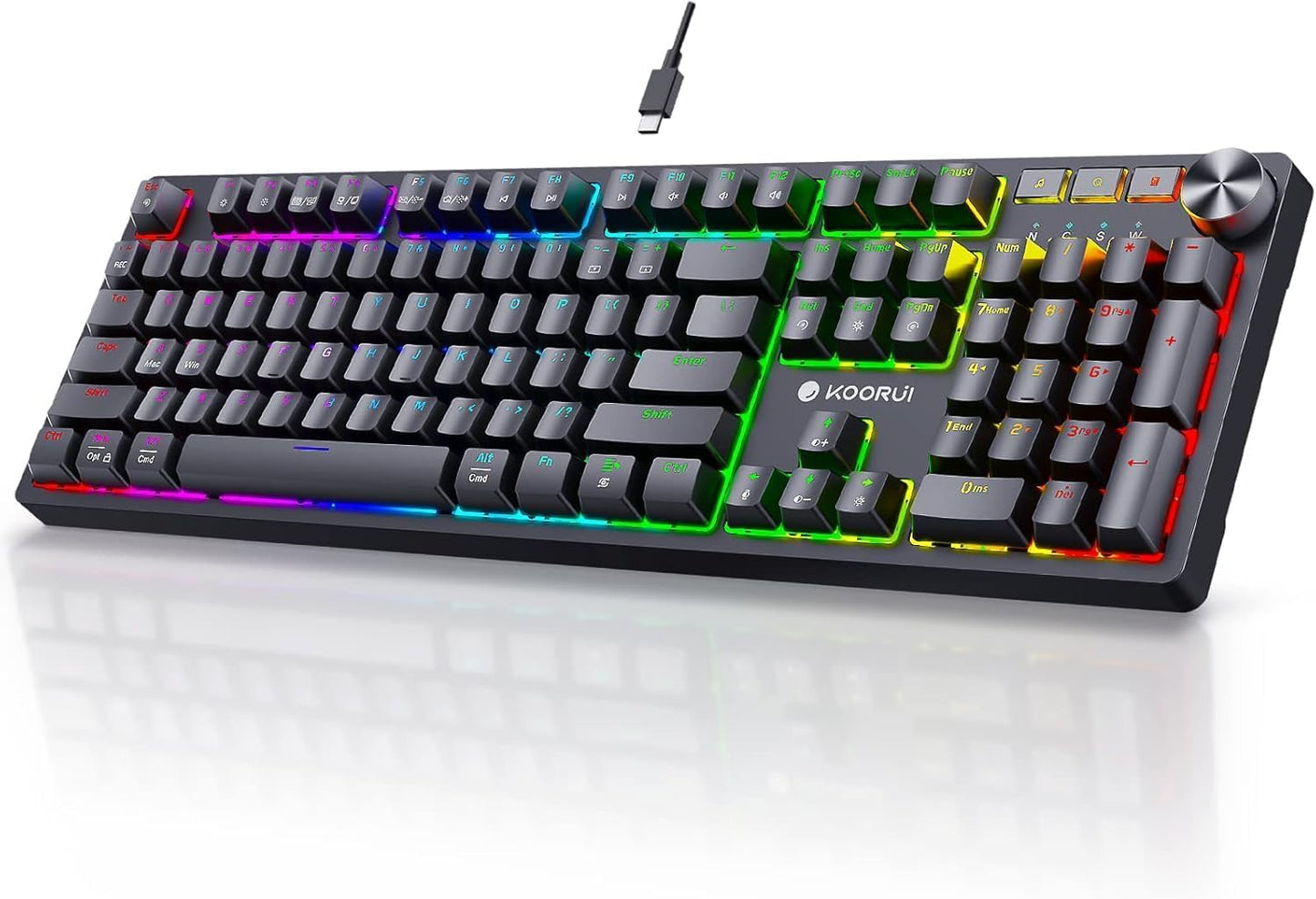 KOORUI Full Size RGB Mechanical Gaming Keyboard