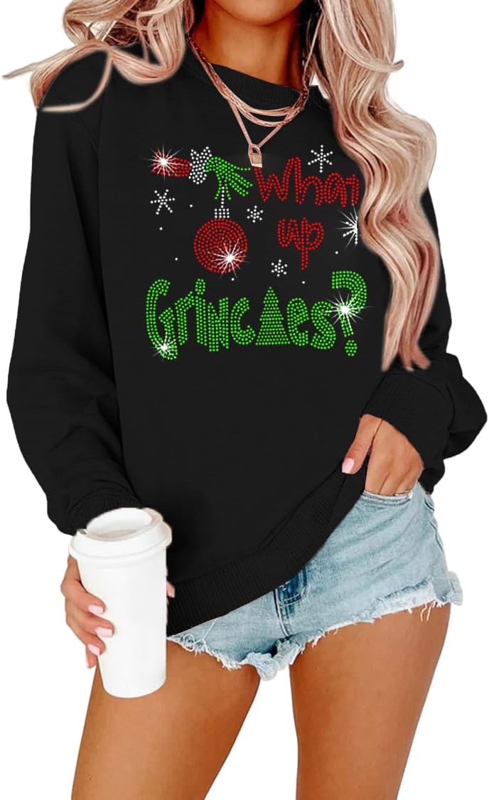 Sequin Rhinestone HoHoHo Christmas Sweatshirt