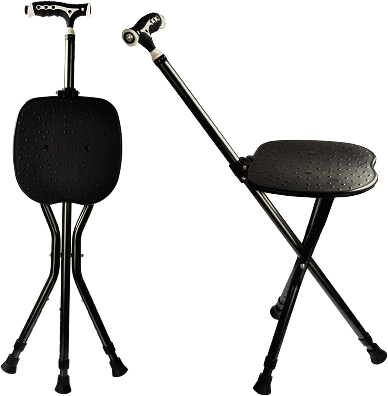 Folding Cane Seat w/ 440 lbs Capacity & Magnetic Therapy Stone - Yayayo