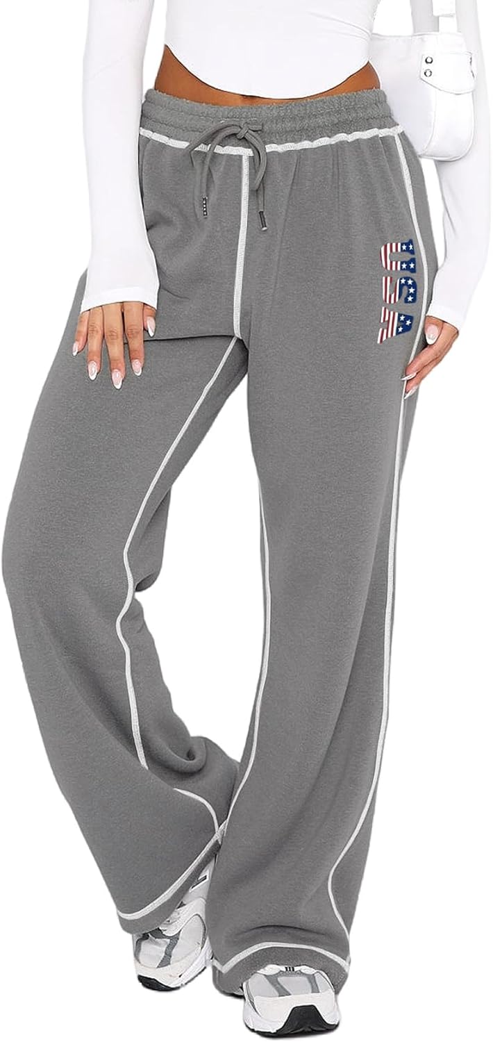 Track Pants Women Joggers Soft Wide Leg Sweatpants for Comfort