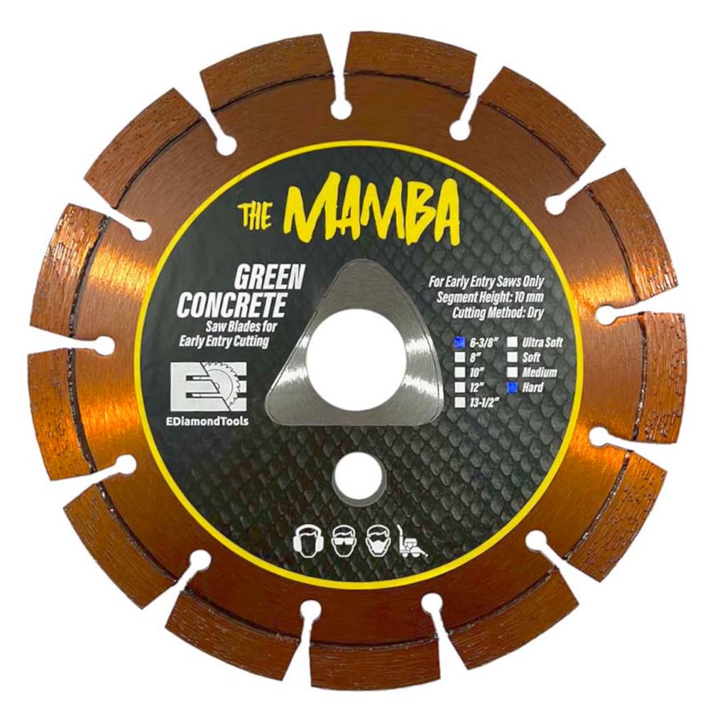 6-3/8 in Green Concrete Diamond Saw Blades for Early Entry Cutting
