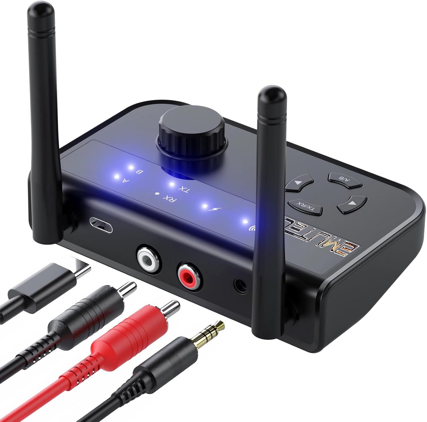Emuteck Bluetooth Transmitter Receiver: Share Audio Simultaneously
