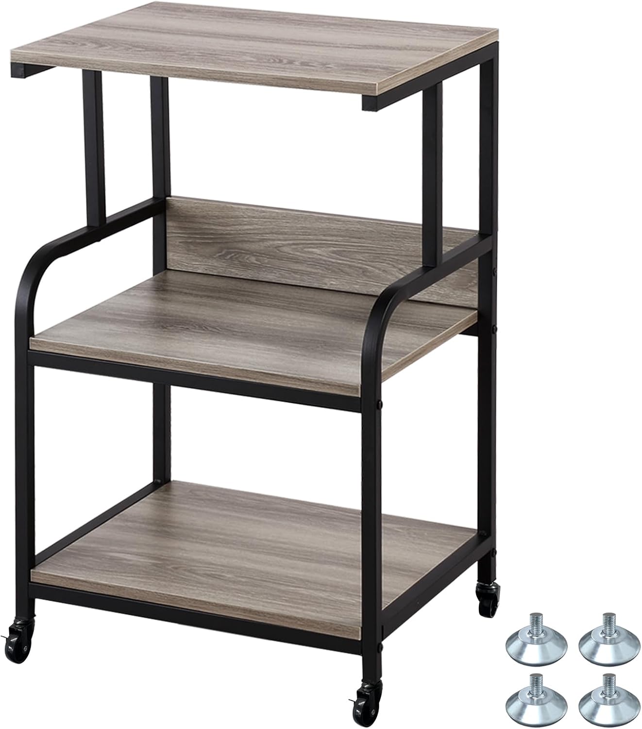 Industrial Printer Stand - Mobile with Shelves