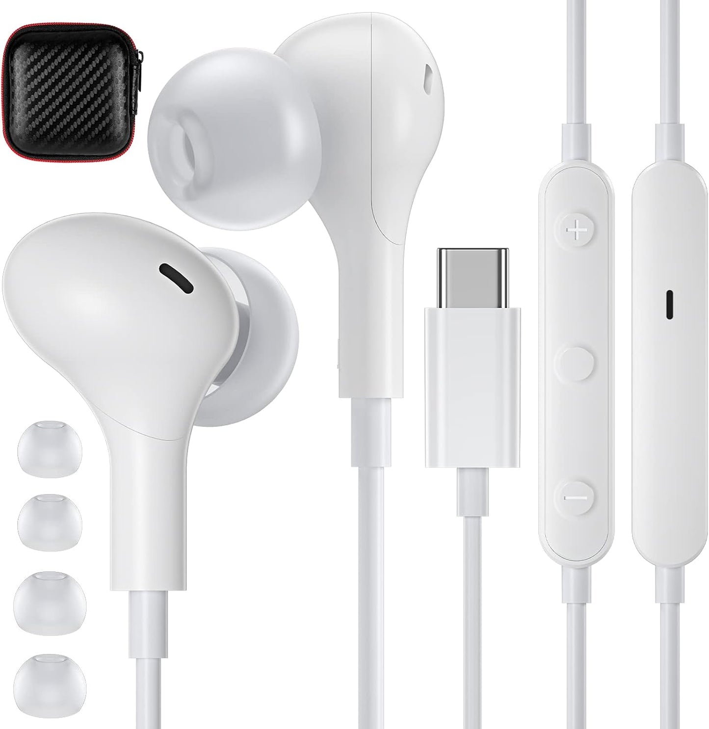 APETOO USB C Earbuds: Magnetic, Noise Isolation, Mic & Volume Control