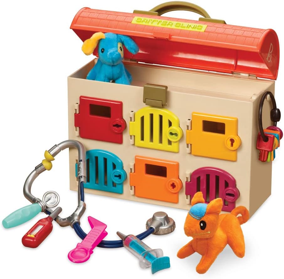 B. toys Critter Clinic Vet Set - 14pc Kids Pet Care Kit by Battat