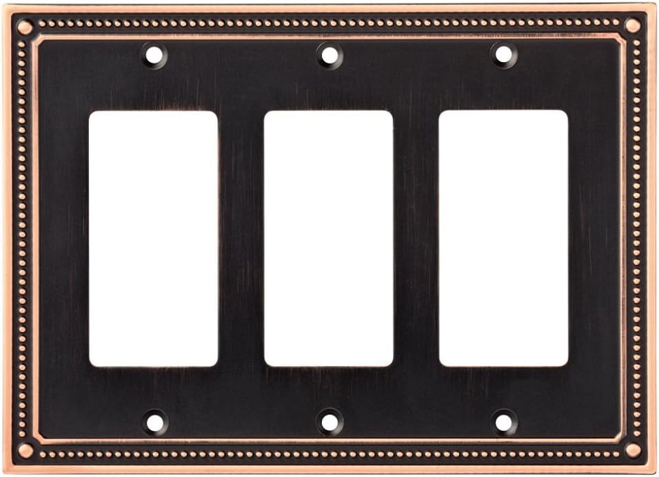 Franklin Brass Beaded Wall Plate, Bronze with Copper Highlights
