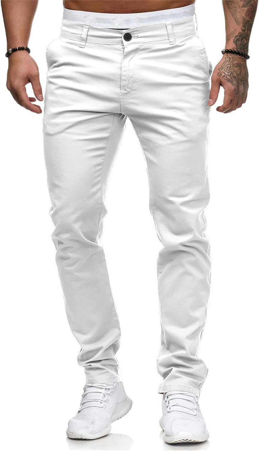 HUNGSON Mens Chinos Dress Pants for Casual Travel and Golf