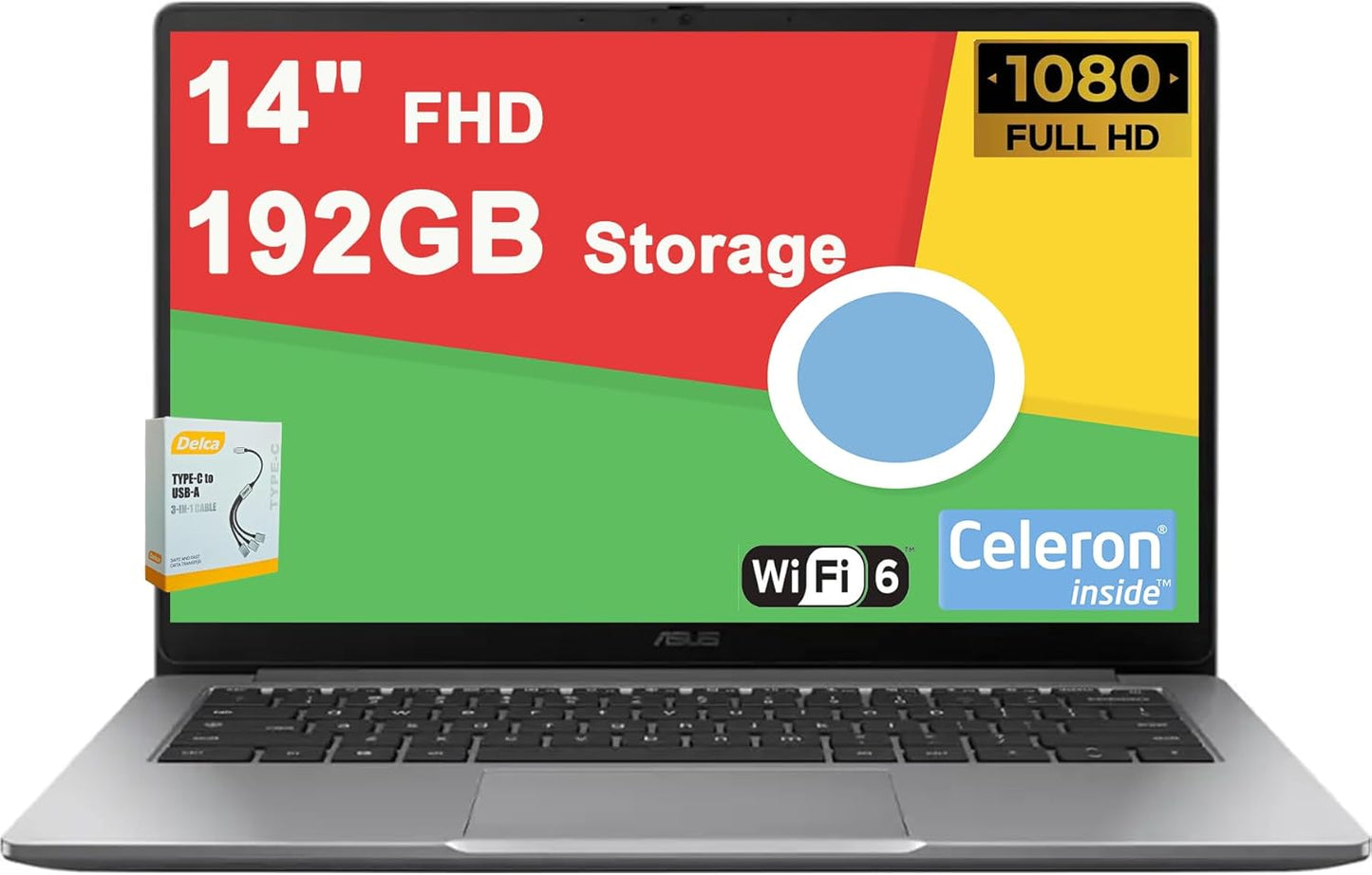 ASUS Chromebook CX14 Lightweight Student Laptop with FHD Display