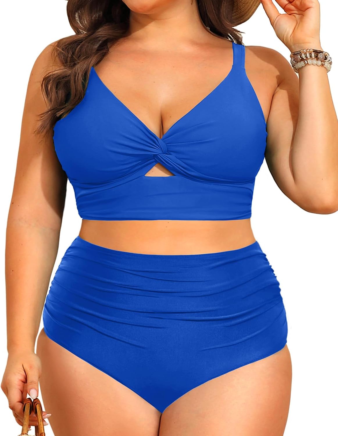 Daci Plus Size Two Piece Swimsuits for Women with Tummy Control