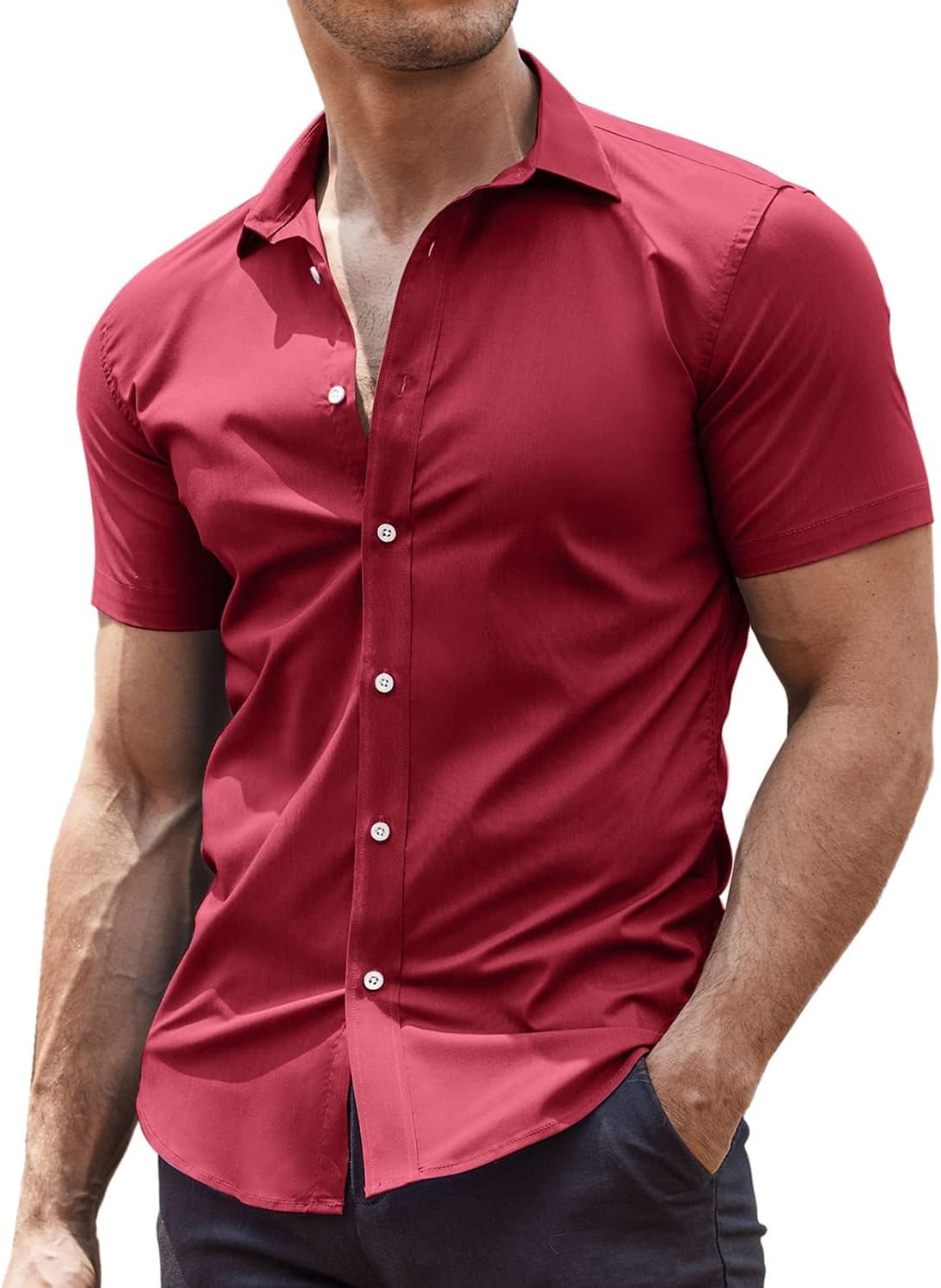 COOFANDY Men's Muscle Fit Dress Shirts for Stylish Comfort