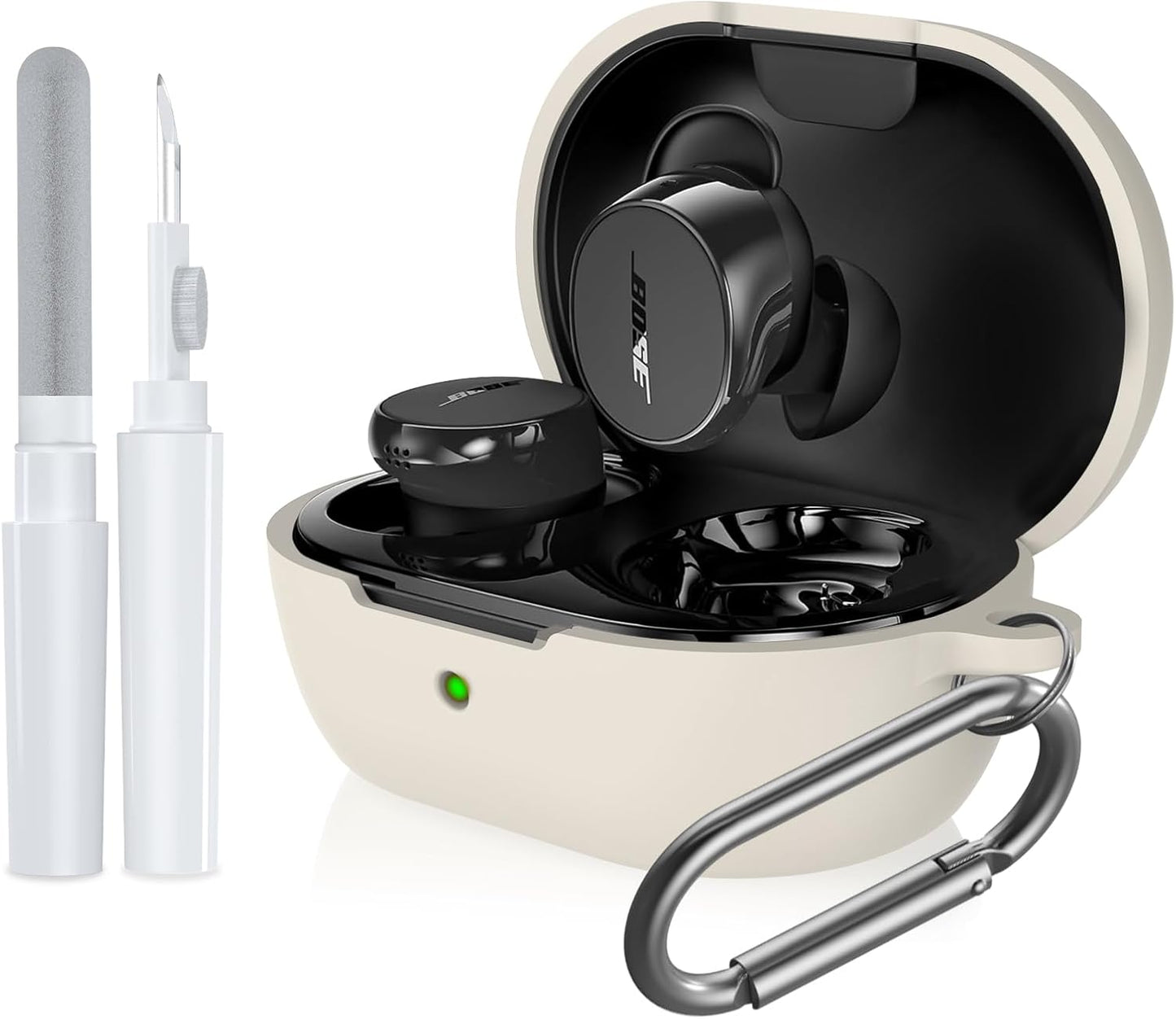 Shockproof Silicone Case for Bose QuietComfort Earbuds 2024 - Cleaner Kit + Carabiner!