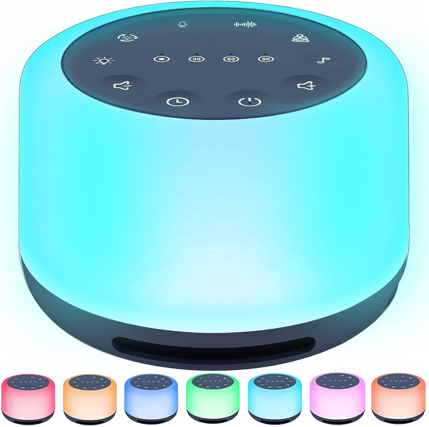 3-in-1 White Noise Machine: 30 Soothing Sounds, 7 Night Light, Wireless Speaker