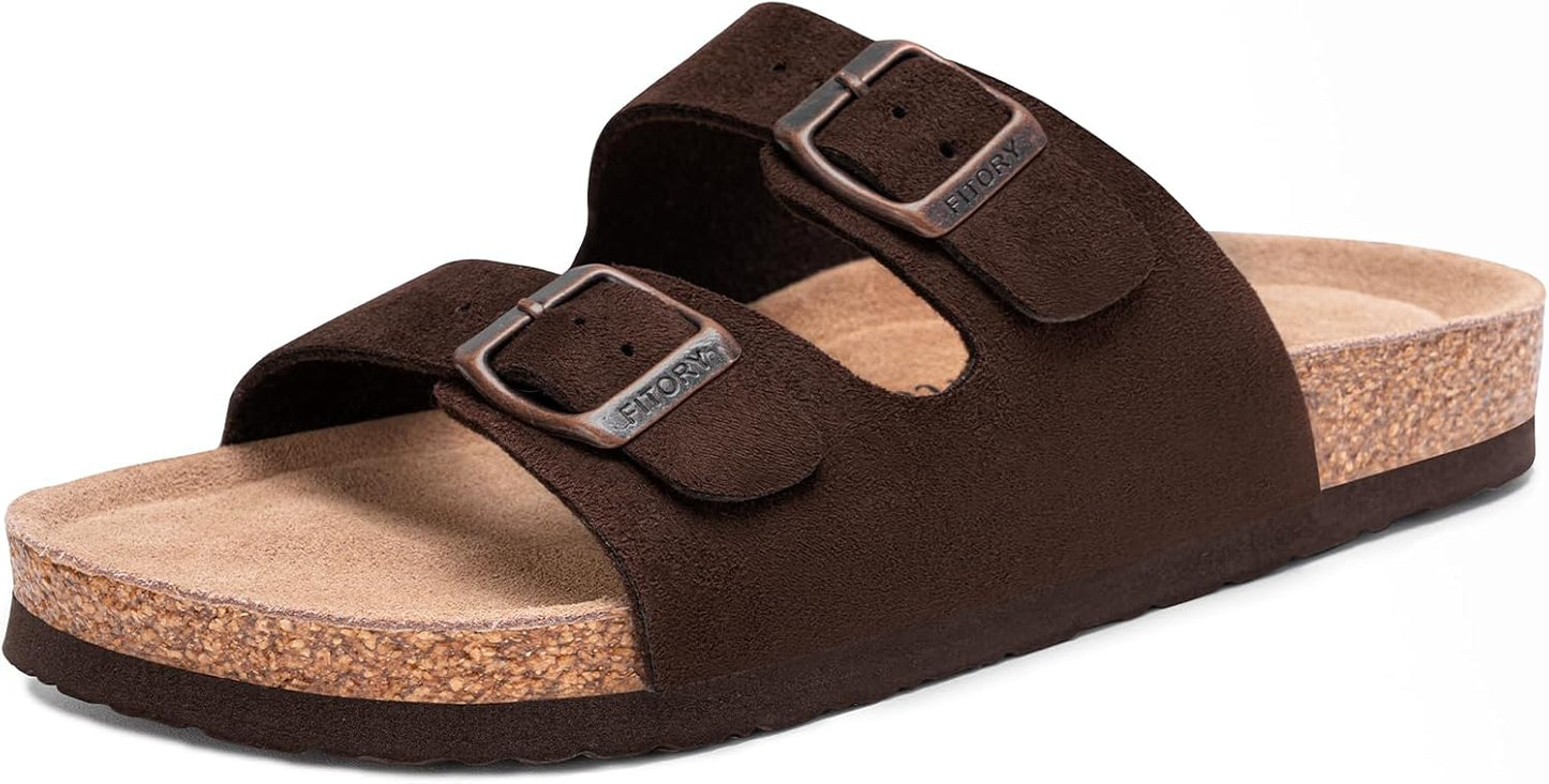 FITORY Womens Flat Sandals with Cork Footbed for Summer Comfort