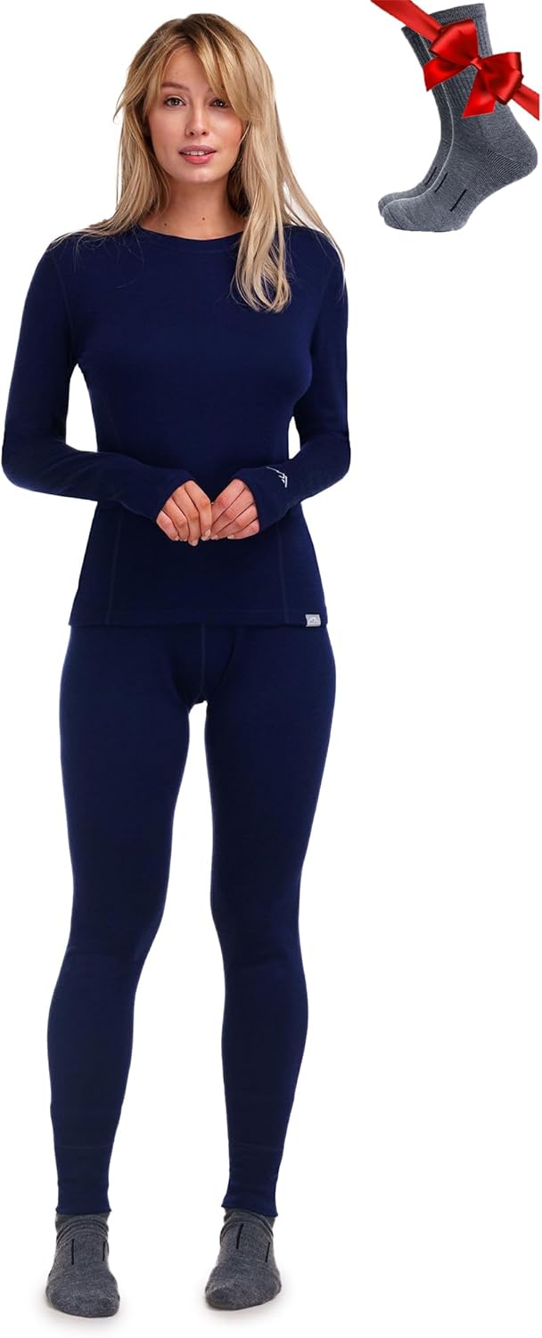 Merino Wool Base Layer Women Set - Comfortable & Breathable