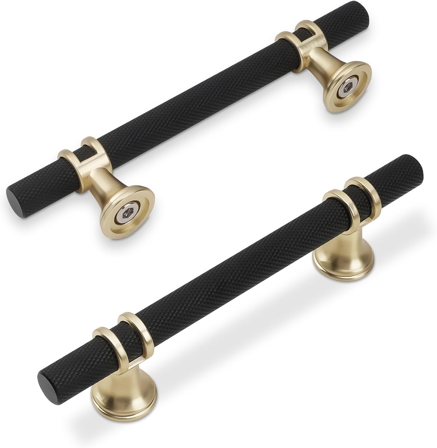 10 Pack 3-3/4 Inch Cabinet Pulls in Matte Black and Gold Finish