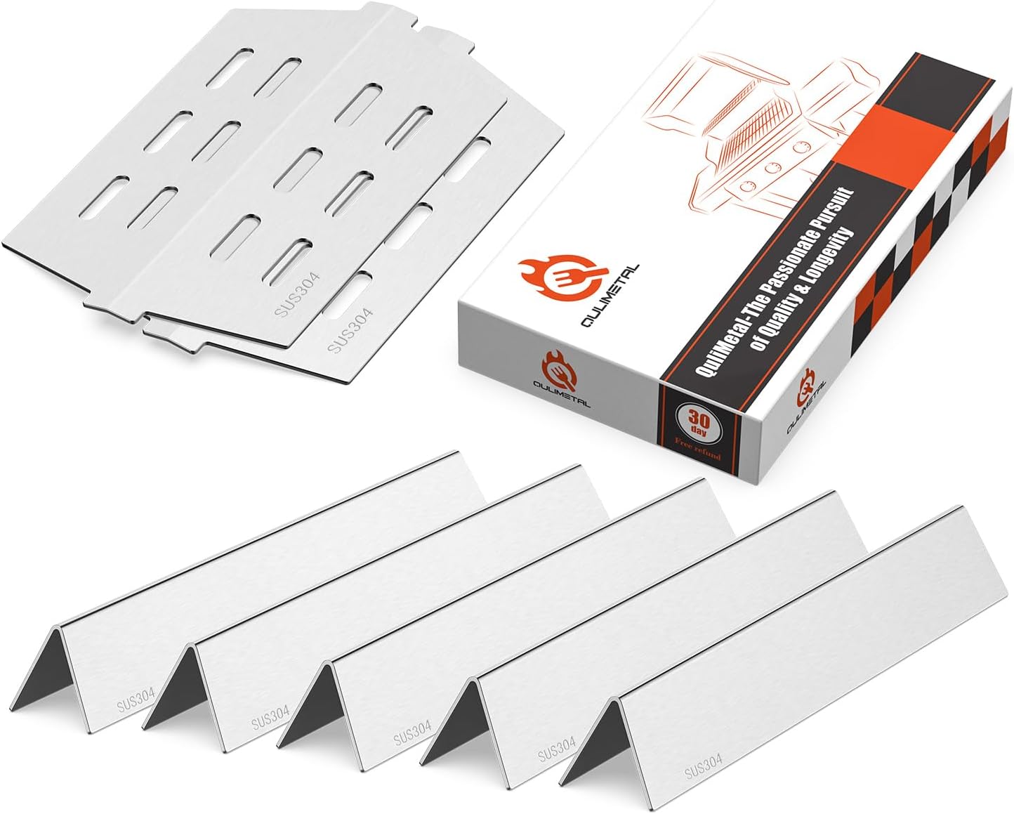 QuliMetal 17.5in Flavorizer Bars & Heat Deflectors for Weber Grills