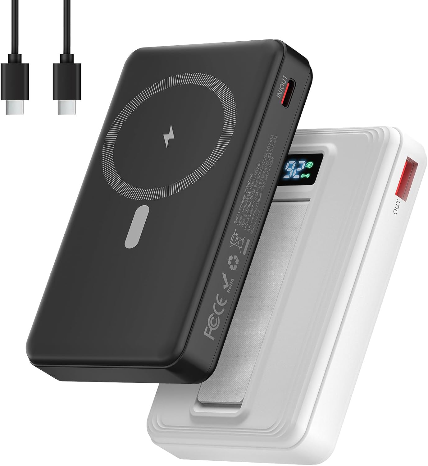 Magnetic Portable Charger 10000mAh Wireless Power Bank with Stand