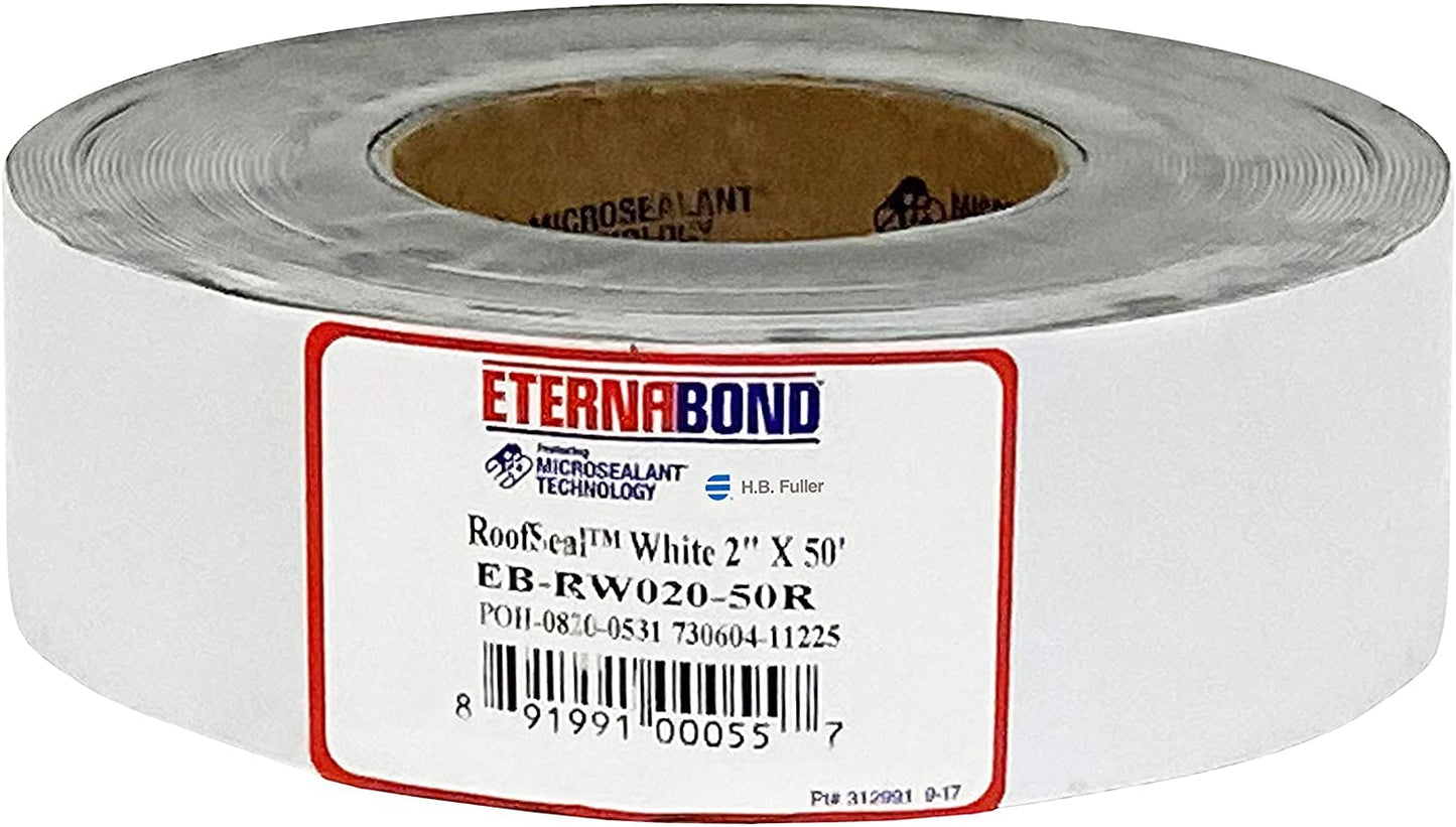 EternaBond RoofSeal White 2in x50ft MicroSealant UV Stable Tape