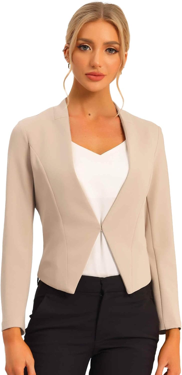 Allegra K Women's Cropped Blazer for Business Casual Style