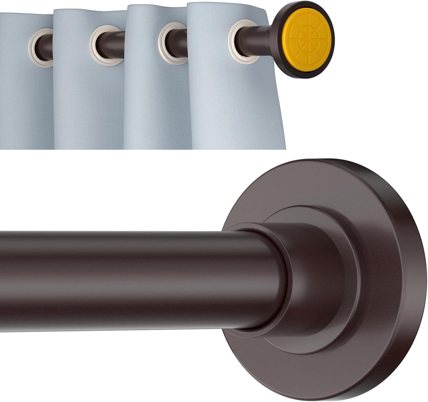 Adjustable No-Drill Bronze Shower Rod by Ycinadou