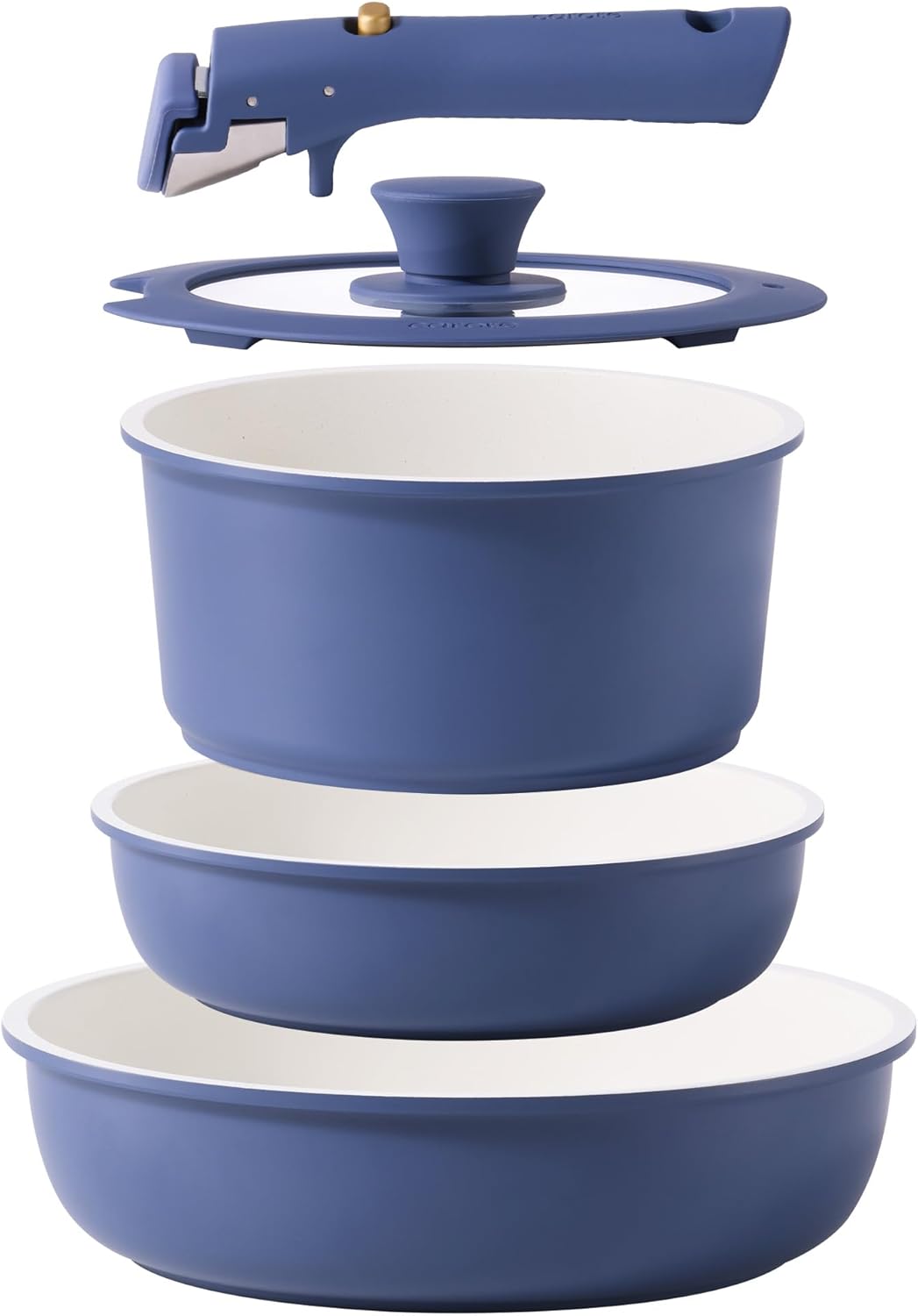 CAROTE 5pcs Non-Stick Cookware Set with Detachable Handles