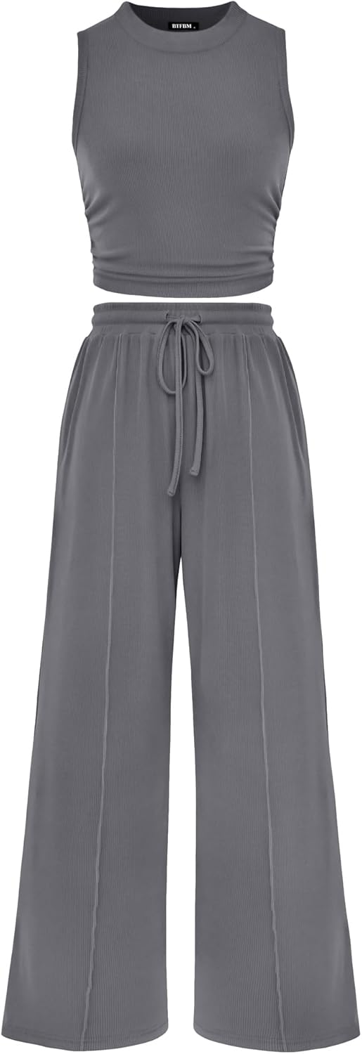 BTFBM Women Summer 2 Piece Outfits for Beach and Lounge Wear