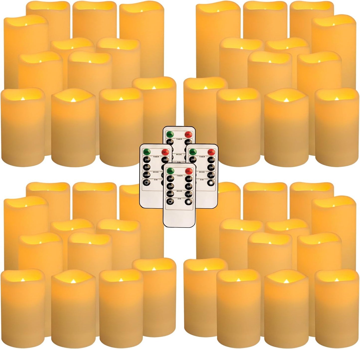 48-Pack LED Flameless Candles with Remote Control for Ambiance