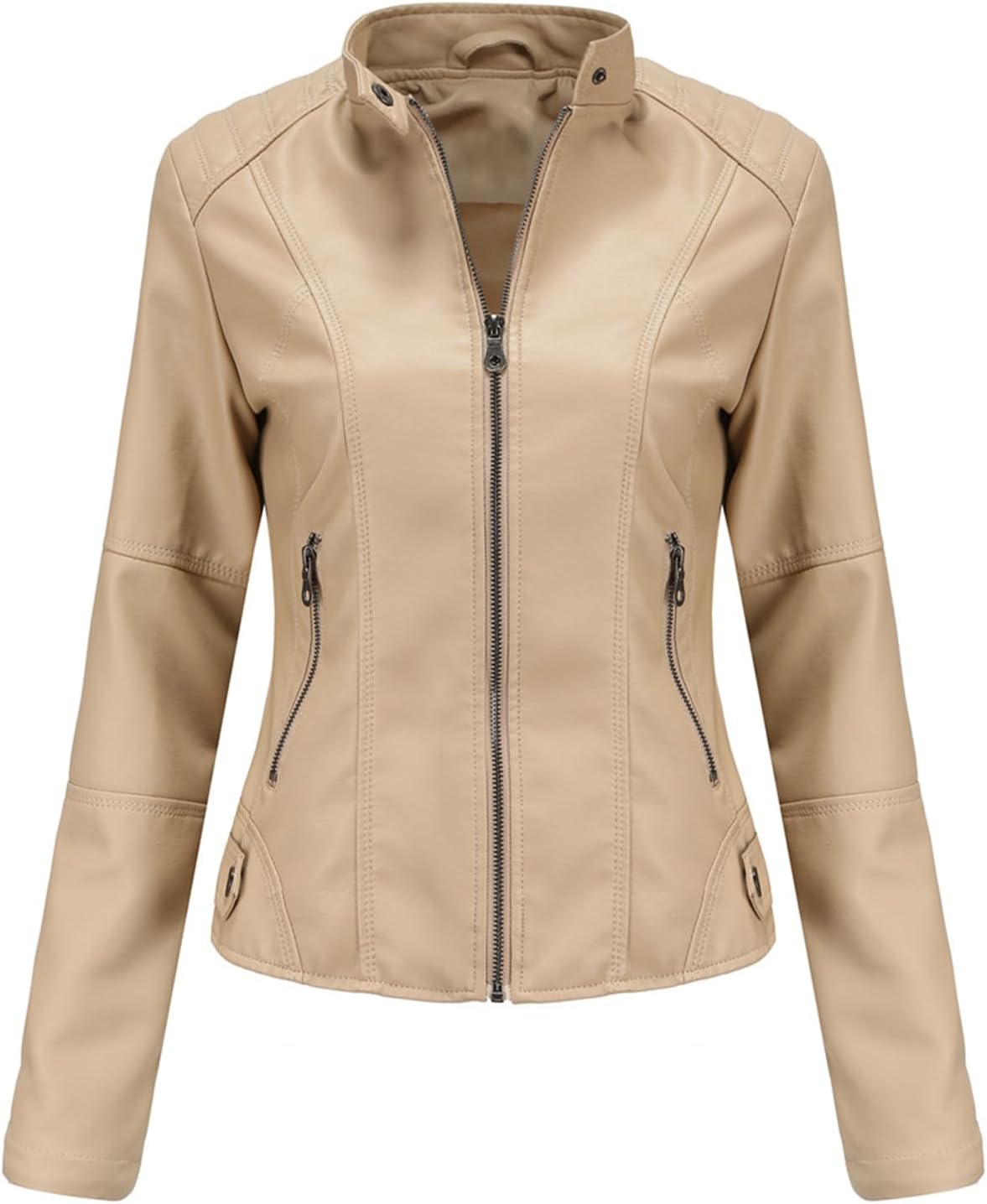 Faux Leather Jacket Women Bomber Jacket for Stylish Comfort
