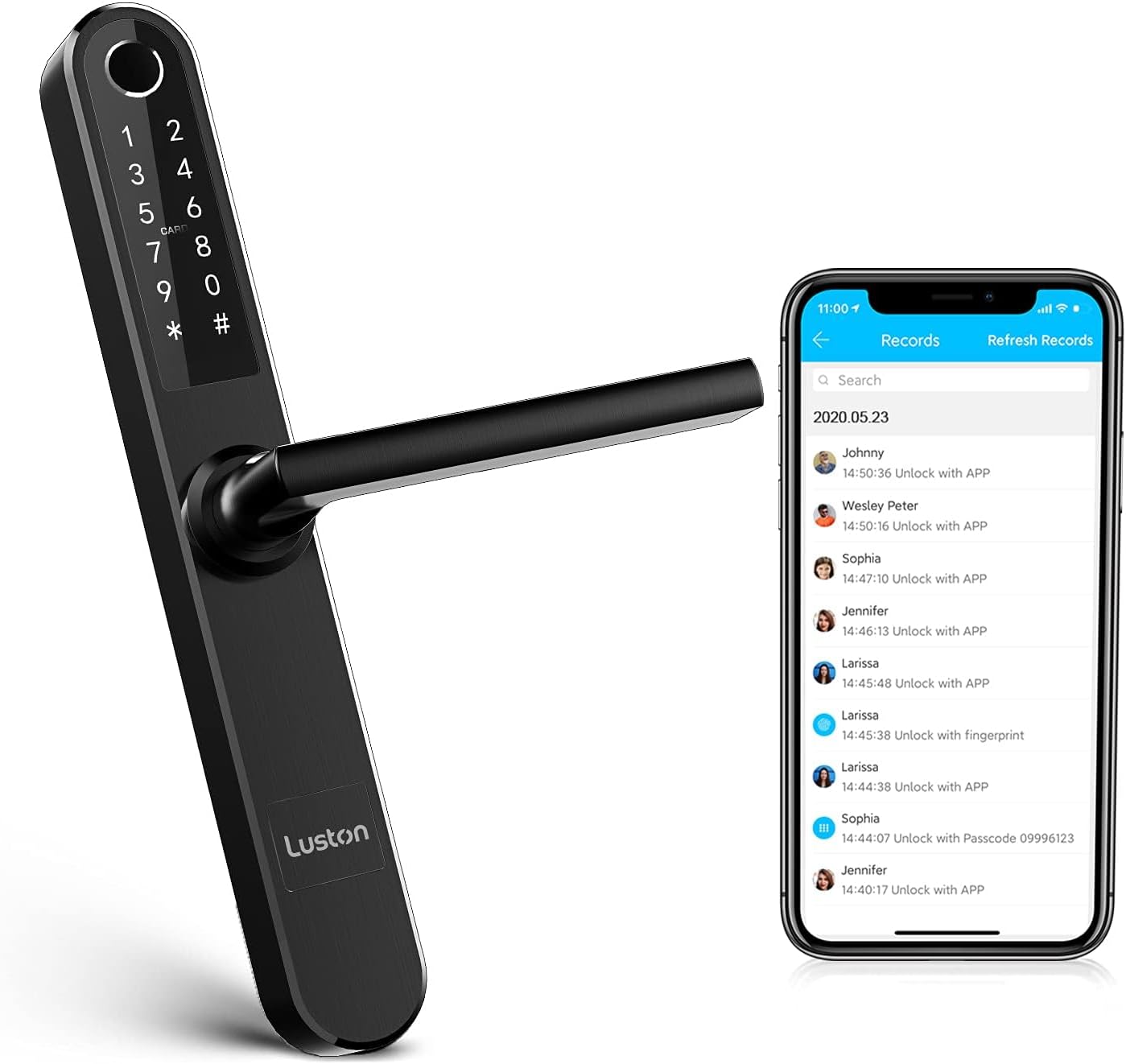 Luston Slim Smart Lock: Keyless Entry with Fingerprint Access