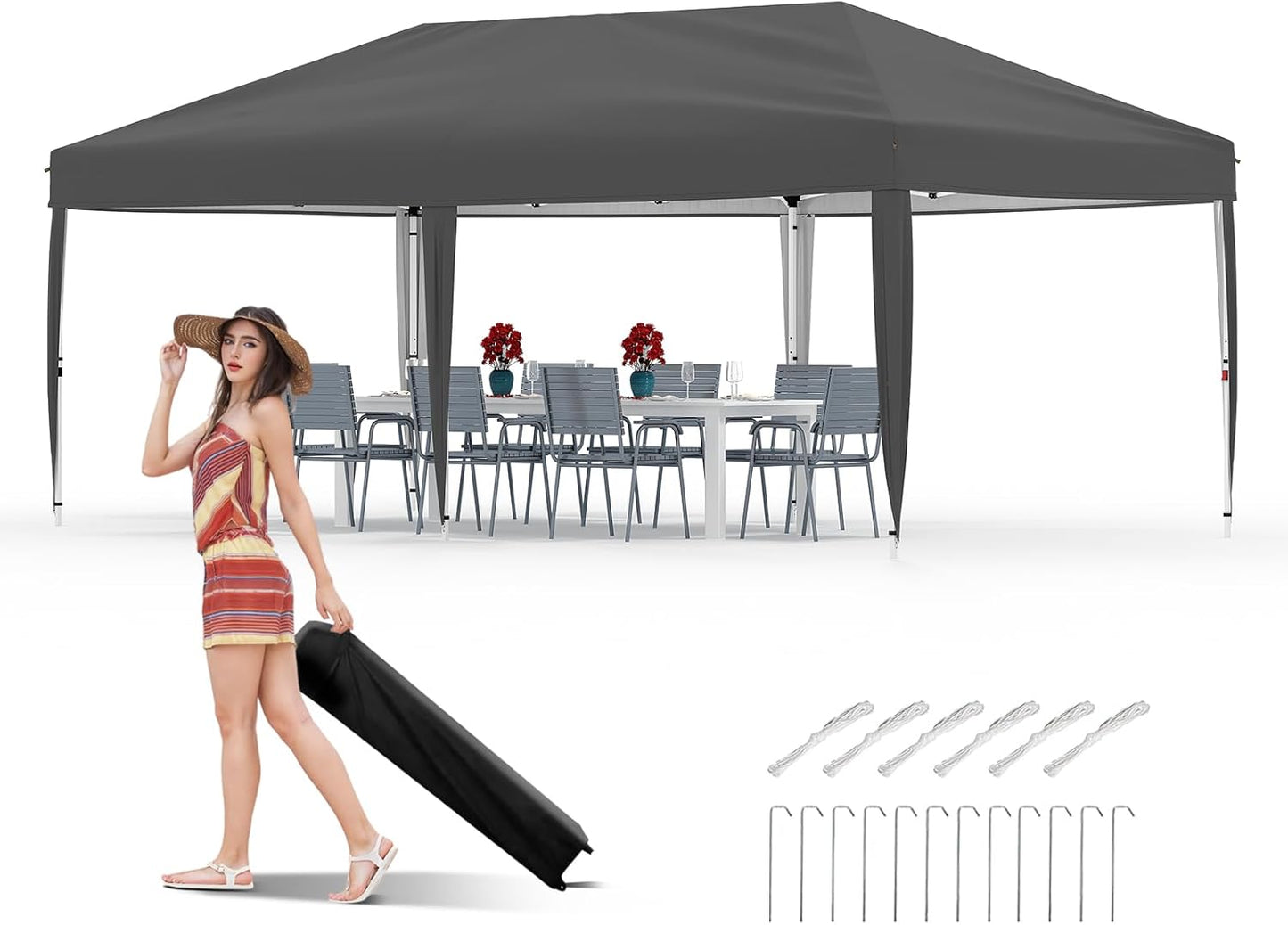 Garvee 20x10 Pop Up Canopy Tent for Outdoor Events and Activities