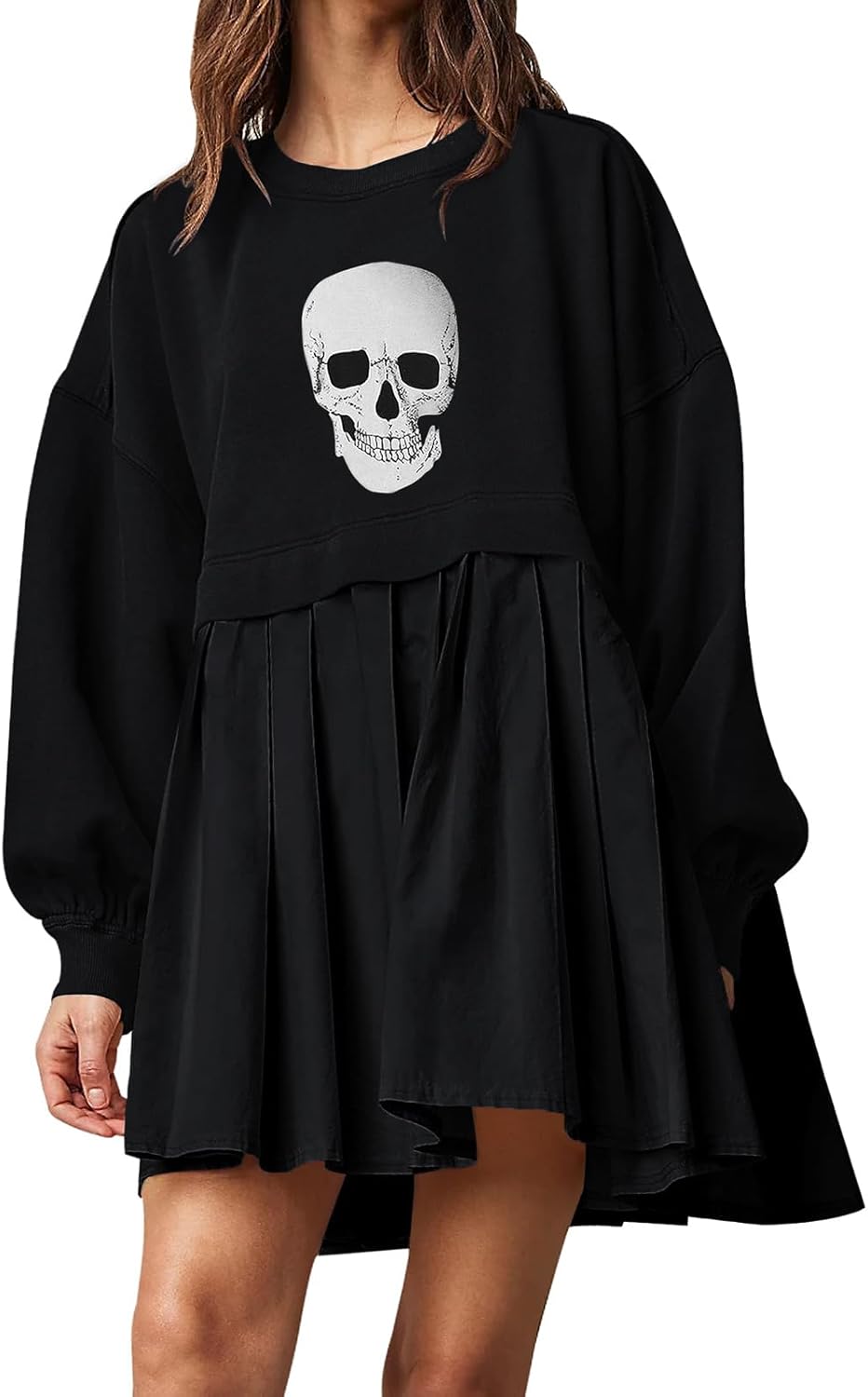 Dokuritu Oversized Sweatshirt Dress for Women - Flowy Style