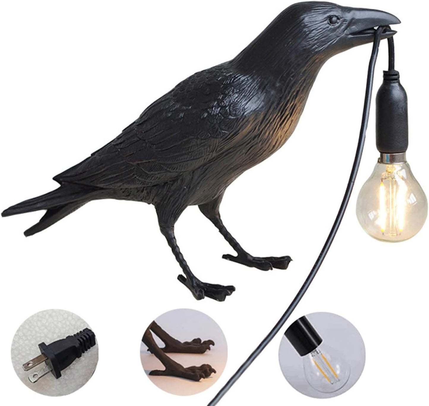 Crow Table Lamps Bird Desk Lamp for Bedroom and Living Room