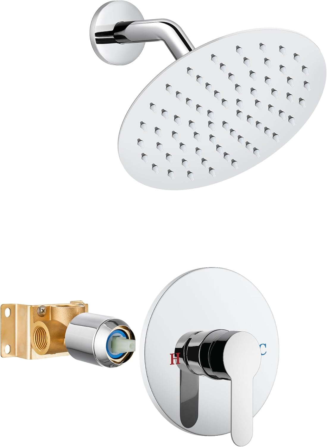 Airuida Shower Faucet Set with 8 Inch Rainfall Shower Head